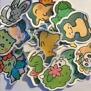 Add green Pokémon vibes with this 15–piece sticker set!